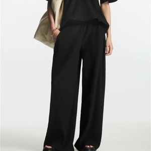 BNWT COS Pleated Plisse Elasticated Waist Pants Black Small